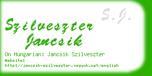 szilveszter jancsik business card